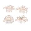 Angoily 4pcs Elegant Pearl Hair Comb Set Gold Alloy Bridal Hair Combs Rhinestones Wedding Accessory view 1