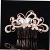 Angoily 4pcs Elegant Pearl Hair Comb Set Gold Alloy Bridal Hair Combs Rhinestones Wedding Accessory view 3