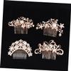 Angoily 4pcs Elegant Pearl Hair Comb Set Gold Alloy Bridal Hair Combs Rhinestones Wedding Accessory view 4