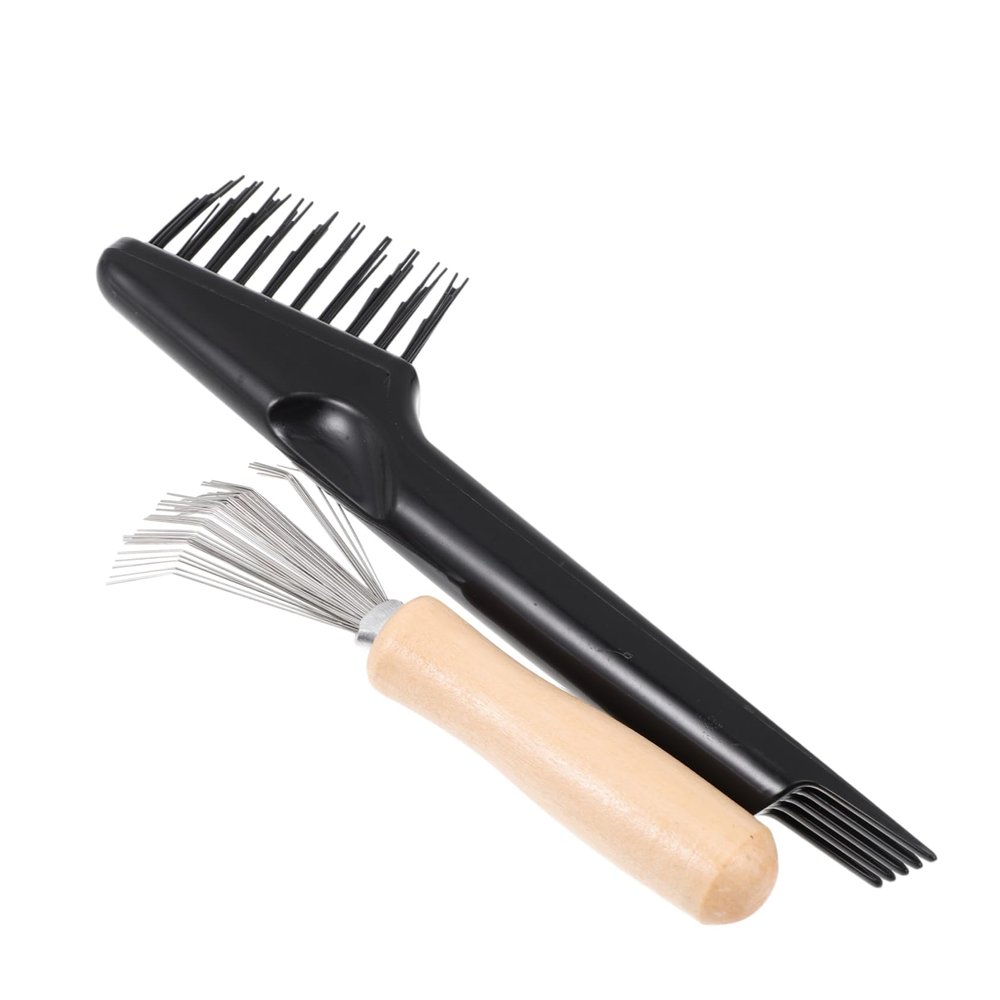Angoily Wood Comb Cleaner Comb Hair Brush Cleaner Comb Cleaner Tool Remover for Hair