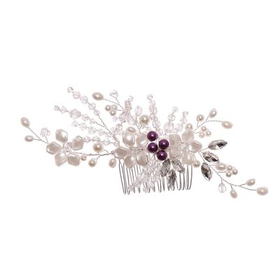 Angoily 1pc Bridal Hair Comb Elegant Side Comb for Brides Bridesmaids Wedding Hair Accessory Delicate Floral Design for Special Occasions Charming Attractive Look