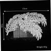 Angoily Leaf Design Wedding Headdress Comb for Brides Elegant and Rhinestone Hair Accessory for Parties and Special Occasions Fashionable Headwear for Women view 3