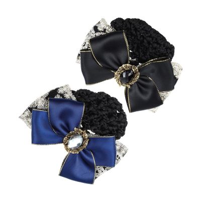 Angoily 2pcs Hair Bun Cover Bowknot Net Clips for Women Elegant Bow Decor Barrette Accessories for Thick and Thin Hair Lightweight and Design