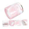Angoily Makeup Brush Holder Elegant Pink Ceramic Canister for Cosmetic Storage Practical Organizer for Brushes and Pens Stylish Design with Gold Accents for Vanity Desktop Use view 2