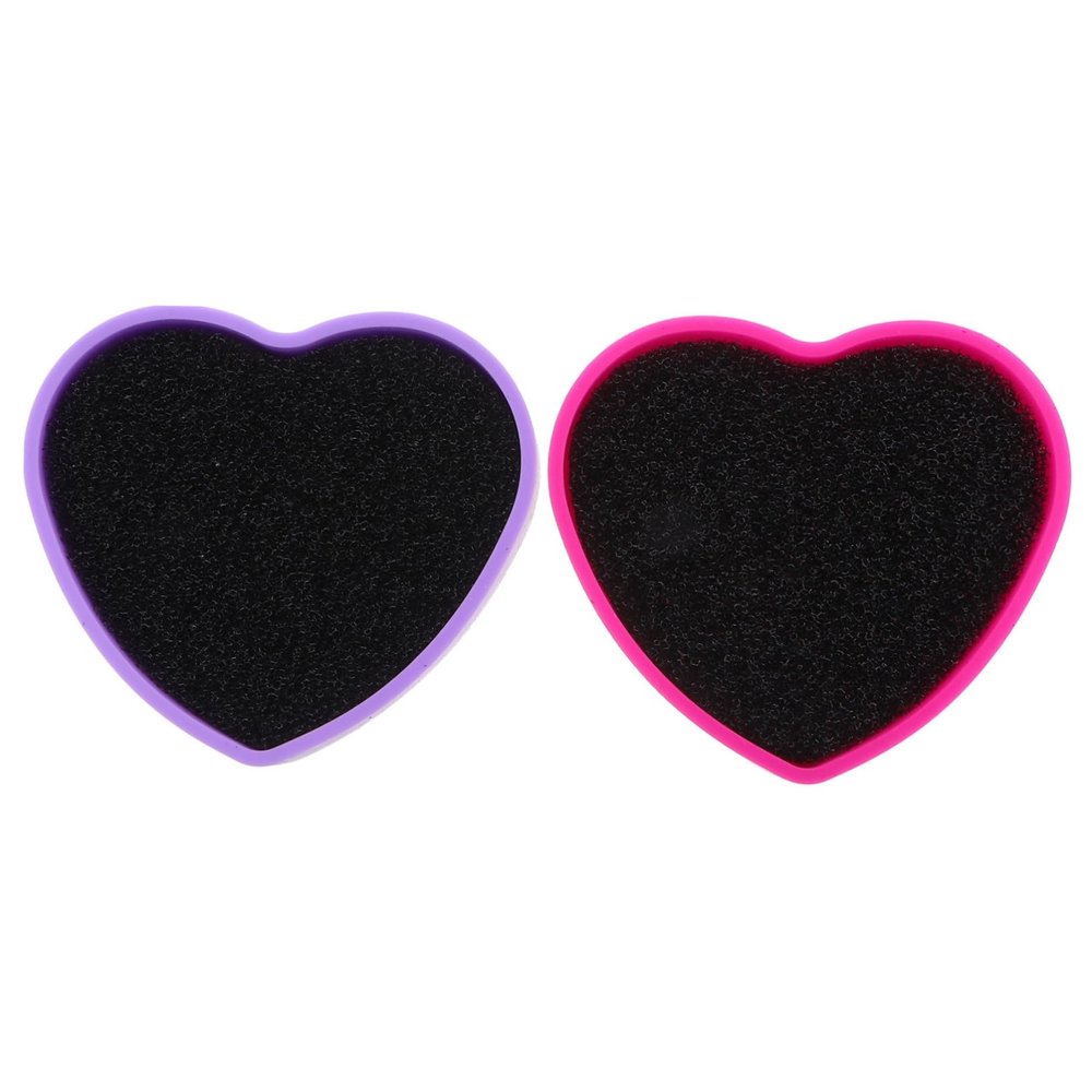 Angoily 2pcs Silicone Makeup Brush Cleaning Box Heart-shaped Tool for Mixed Colors Travel-friendly Makeup Accessory for