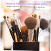 Angoily 2pcs Silicone Makeup Brush Cleaning Box Heart-shaped Tool for Mixed Colors Travel-friendly Makeup Accessory for view 2