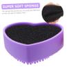 Angoily 2pcs Silicone Makeup Brush Cleaning Box Heart-shaped Tool for Mixed Colors Travel-friendly Makeup Accessory for view 4