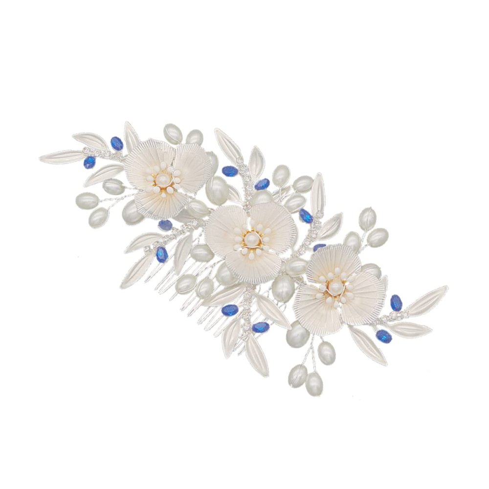 Angoily Fashion Bridal Hair Comb Flower Design Elegant Wedding Headdress for Bride Special Occasion Hair Accessory for Parties and Anniversaries Unique Photo Prop