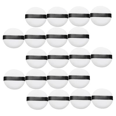 Angoily 20pcs Velour Makeup Puff Soft Fluffy Powder Puff for Loose Powder Foundation and Blusher Comfortable Cosmetic Tool for Women and Girls for Daily Use