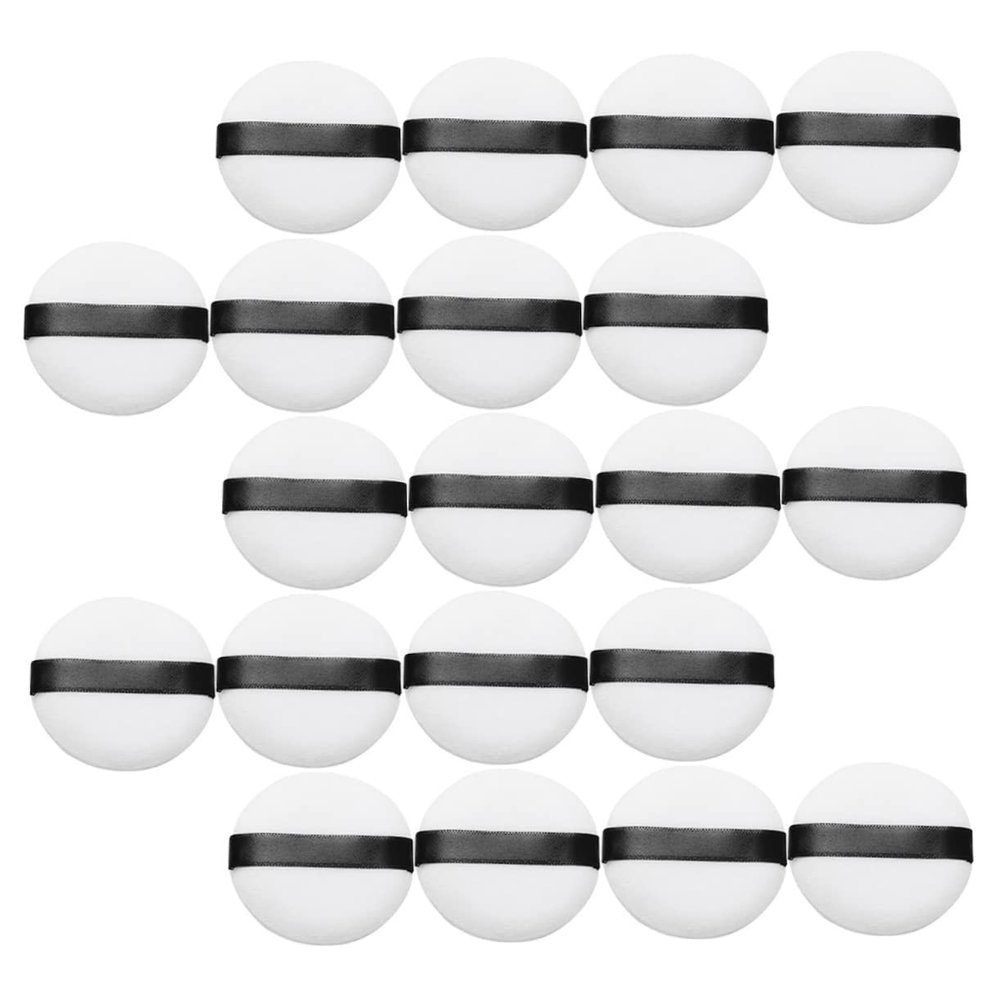 Angoily 20pcs Velour Makeup Puff Soft Fluffy Powder Puff for Loose Powder Foundation and Blusher Comfortable Cosmetic Tool for Women and Girls for Daily Use