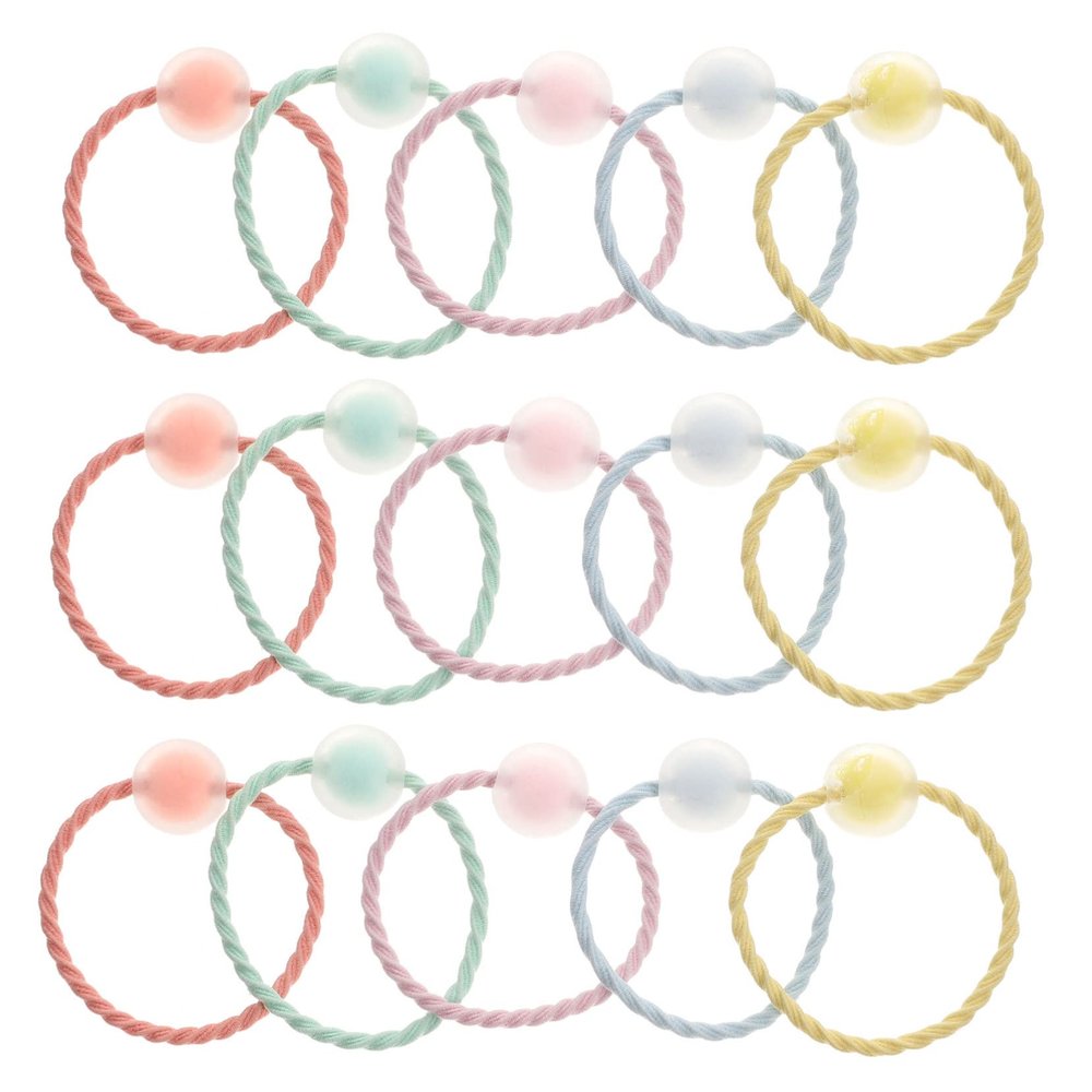 Angoily 20pcs Elastic Hair Ties for Girls Small Ponytail Holders Hair Bands Set Decorative Charms