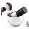 Didiseaon 2pcs Stainless Steel Beard Shaving Set Durable Metal Soap Bowl Brush for Men Grooming Tool for and Lathering Experience view 2