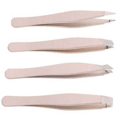 Didiseaon 4pcs Mini Stainless Steel Eyebrow Tweezers Set Precision Brow Clips for Eyebrow Shaping Lightweight Beauty Tools for Home Use for Women and Men