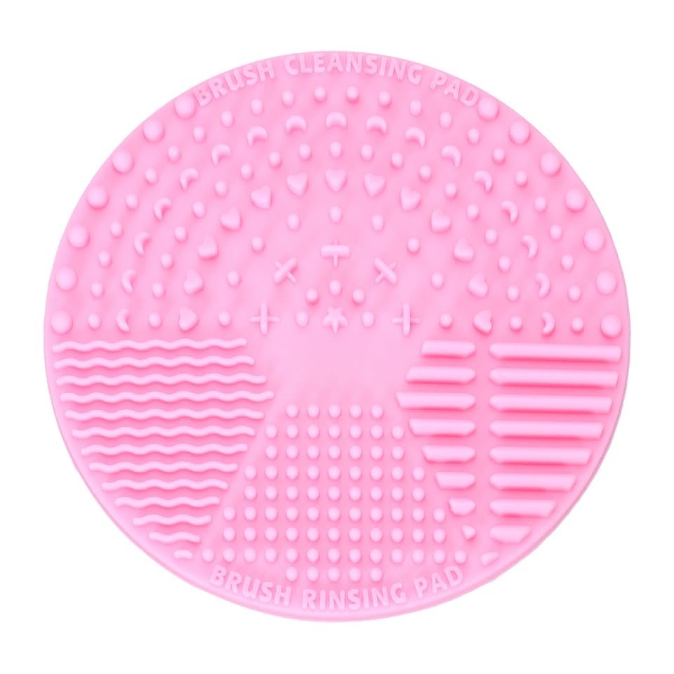 Didiseaon Silicone Scrub Pad for Cleaning Makeup Brushes and Sponges 3.93 X 3.93 Inch Pink Cleaning Tool