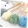 Angoily 3pcs Long Handle Bath Puff Bath Balls for Exfoliating Skin Care Scrubber for Home Bathroom Use Light Yellow view 2
