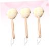 Angoily 3pcs Long Handle Bath Puff Bath Balls for Exfoliating Skin Care Scrubber for Home Bathroom Use Light Yellow view 3