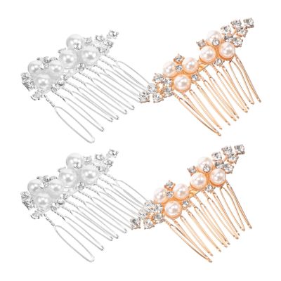 Angoily 4pcs Rhinestone Bridal Hair Side Combs Wedding Accessories for Women Combination for Special Occasions Elegant Hair Decoration for Brides and Parties