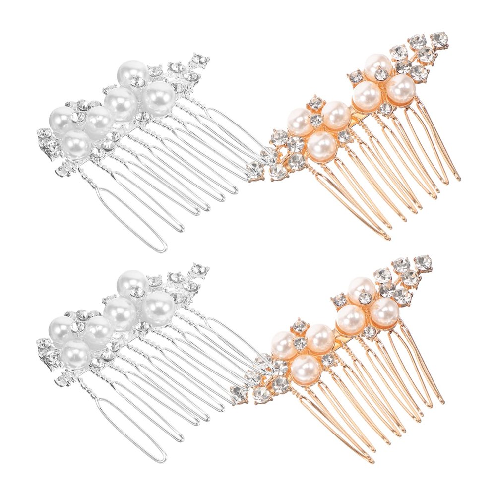Angoily 4pcs Rhinestone Bridal Hair Side Combs Wedding Accessories for Women Combination for Special Occasions Elegant Hair Decoration for Brides and Parties