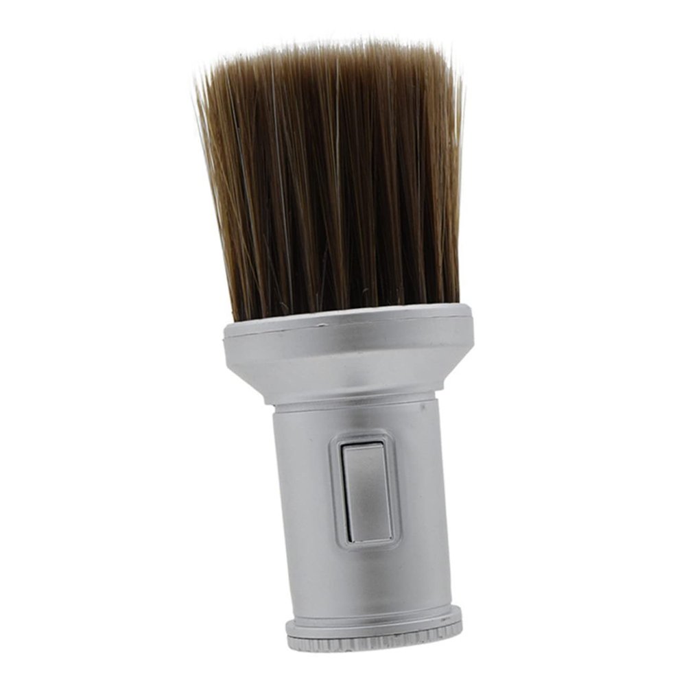Angoily Hair Removal Brush Hairdressing Neck Duster Barber Supplies Silver Hair Cleaning Brush for Hair
