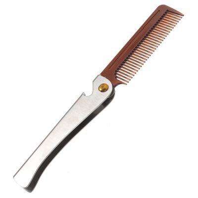 Angoily Portable Folding Beard Comb Men's Grooming Brush Hair Brush for Mustache Wax Beard Shaping Tool Tool
