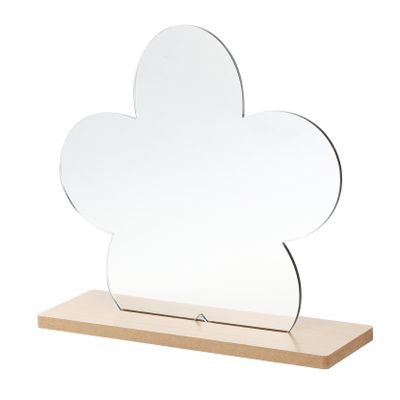 1 Pc Makeup Mirror Portable Vanity Mirror Cute Flower Shape Acrylic Love Heart Design Mirror for Women