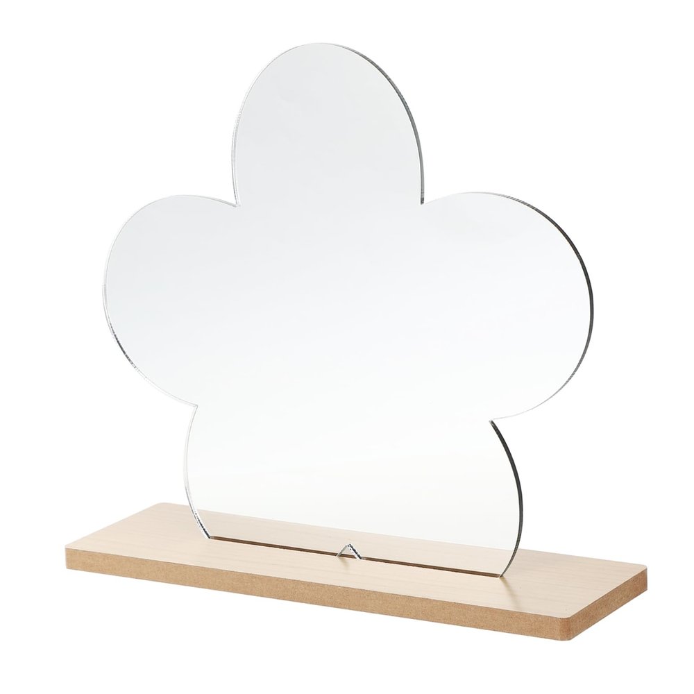 1 Pc Makeup Mirror Portable Vanity Mirror Cute Flower Shape Acrylic Love Heart Design Mirror for Women