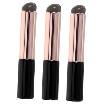 Angoily 3pcs Ergonomic Lip Brush Silicone Applicator Wands Reusable for Lipstick Lip Balm Gloss Concealer Professional Makeup Kit