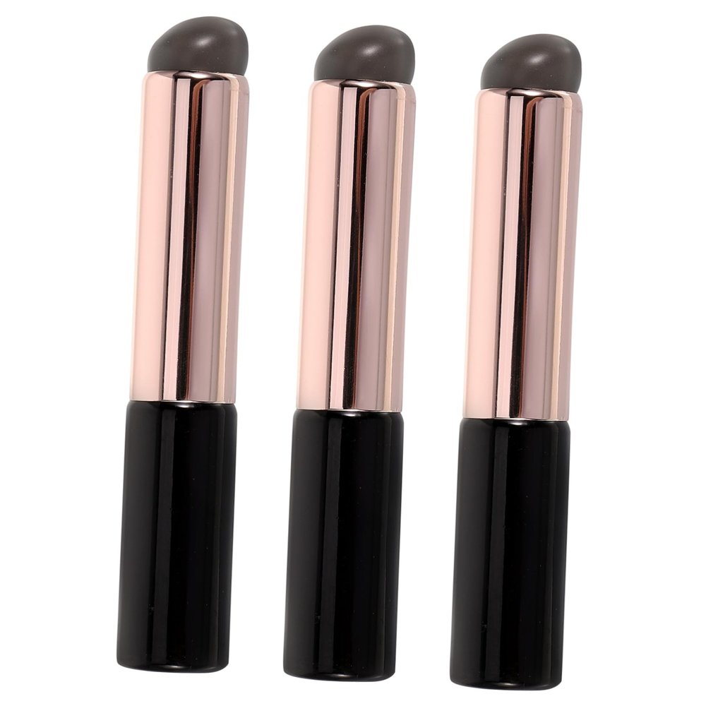 Angoily 3pcs Ergonomic Lip Brush Silicone Applicator Wands Reusable for Lipstick Lip Balm Gloss Concealer Professional Makeup Kit
