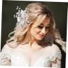 Angoily 6pcs Bridal Wedding Hair Pins Pearl Leaf Fork Clips for Bride Women Rhinestone Hair Accessories for Party Banquet view 4
