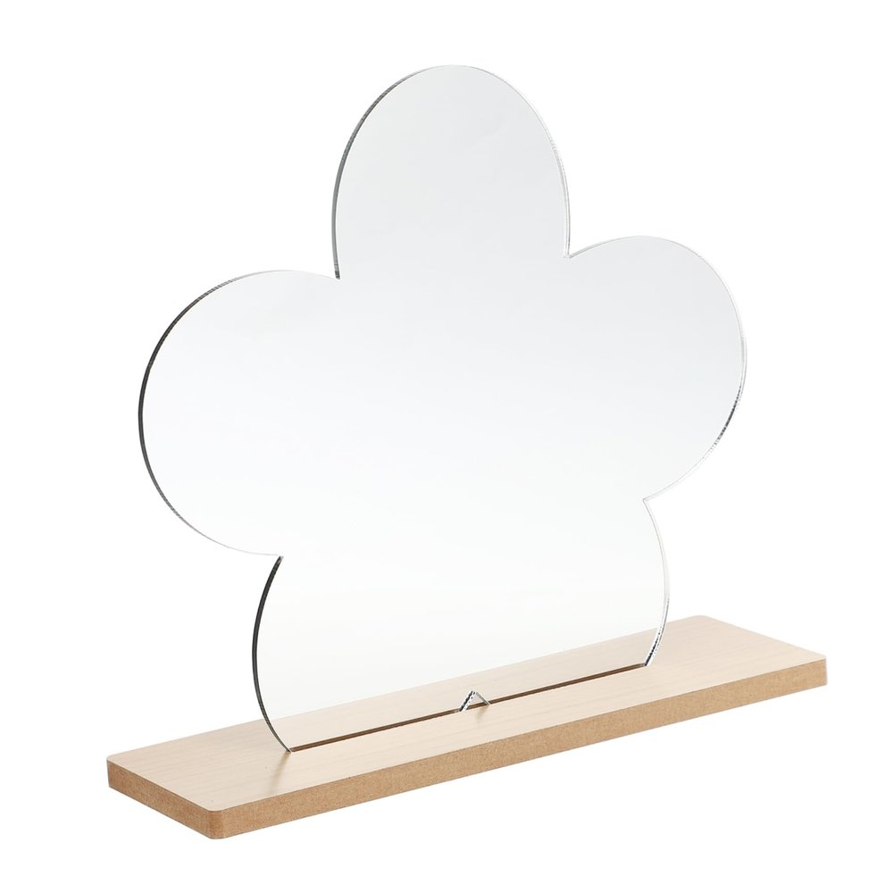 MERRYHAPY 1pc Flower-Shaped Cosmetic Mirror Portable Travel Makeup Mirror for Girls Cute Heart Design for Bedroom Vanity Use Chic Practical Desktop Accessory