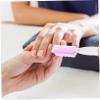NOLITOY 8pcs Nail Art Brushes Durable Plastic Fingernail Scrub and Dust Cleaner Comfortable Grip for Home Manicure Includes Transparent Pink White view 3