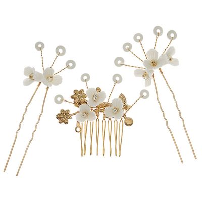 Angoily 1Set Bridal Pearl and Rhinestone Flower Hair Comb Wedding Hair Accessories for Brides Elegant Bridal Headpiece Side Comb for Various Hairstyles