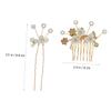 Angoily 1Set Bridal Pearl and Rhinestone Flower Hair Comb Wedding Hair Accessories for Brides Elegant Bridal Headpiece Side Comb for Various Hairstyles view 2