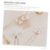 Angoily 1Set Bridal Pearl and Rhinestone Flower Hair Comb Wedding Hair Accessories for Brides Elegant Bridal Headpiece Side Comb for Various Hairstyles view 3