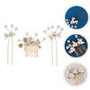 Angoily 1Set Bridal Pearl and Rhinestone Flower Hair Comb Wedding Hair Accessories for Brides Elegant Bridal Headpiece Side Comb for Various Hairstyles view 4