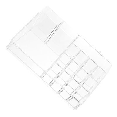 Angoily Clear Makeup Organizer with Stylish Diamond Texture Versatile Cosmetic Storage for Vanity Bathroom and Dresser Transparent Lipstick Holder for Beauty Products