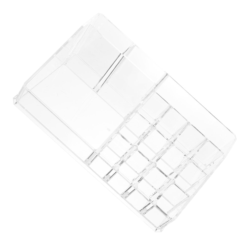 Angoily Clear Makeup Organizer with Stylish Diamond Texture Versatile Cosmetic Storage for Vanity Bathroom and Dresser Transparent Lipstick Holder for Beauty Products