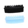 Angoily 2pcs Silicone Bath Scrubbers Gentle Exfoliating Body Shower Brushes Wear-Resistant Convenient for Sensitive Skin Black Blue view 1