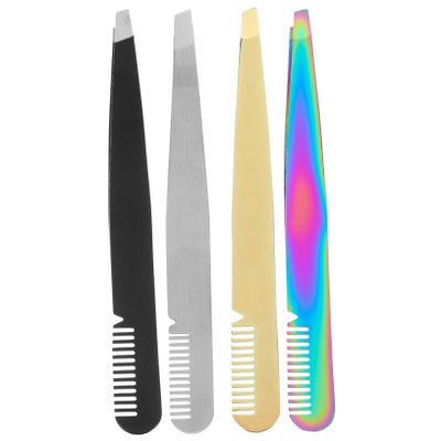 Didiseaon 4pcs Tweezer Mens Tools Hair Plucker Suits for Men Beauty Kit Pro Tools Eyelash Tools Brow Remover Tools Plucking Eyebrows Men Suit Cosmetic Clamp Stainless Steel Man