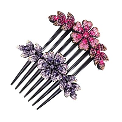 Angoily Hair Combs for Styling Rhinestone Flower Hair Side Comb Accessories Decorative