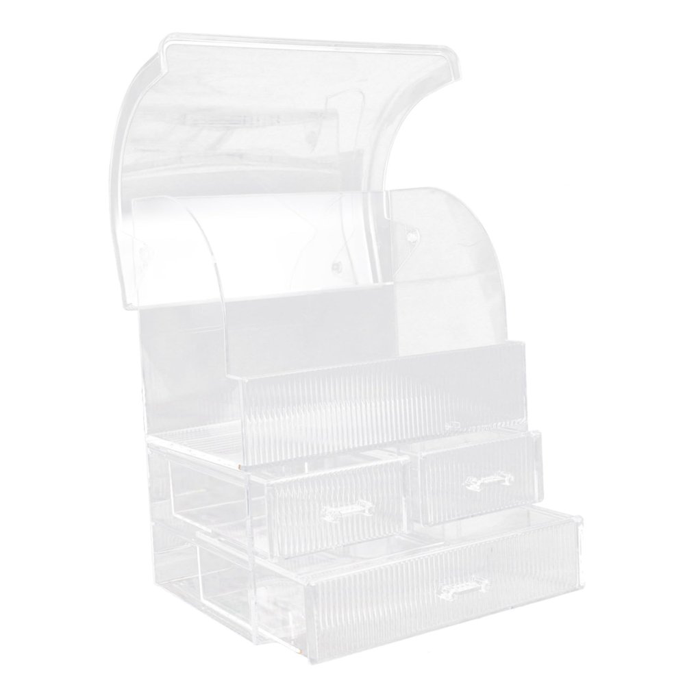 Angoily Dustproof Makeup Organizer Box Large Capacity Acrylic Desktop Storage Drawers