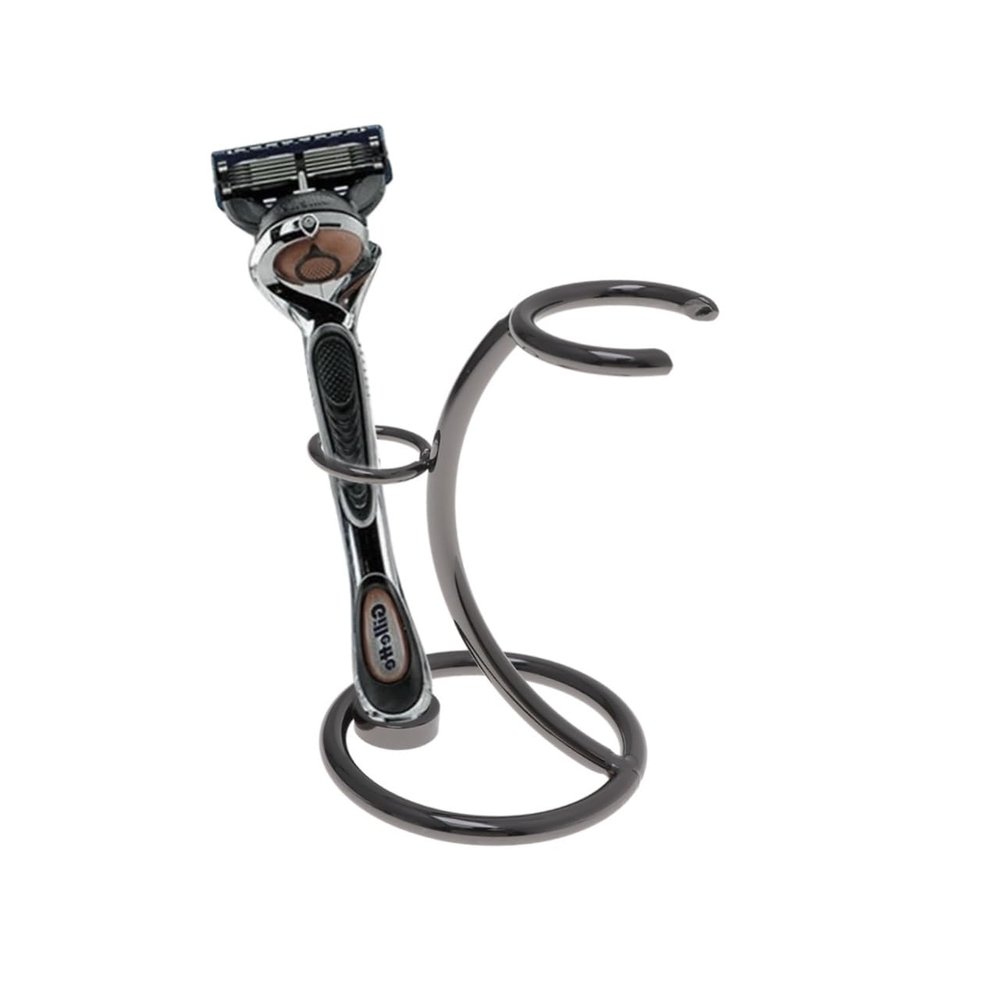 Angoily Men's Beard Shaping Tool Metal Beard Brush Razor Holder Barber Tools Electric Manual Razor Catcher