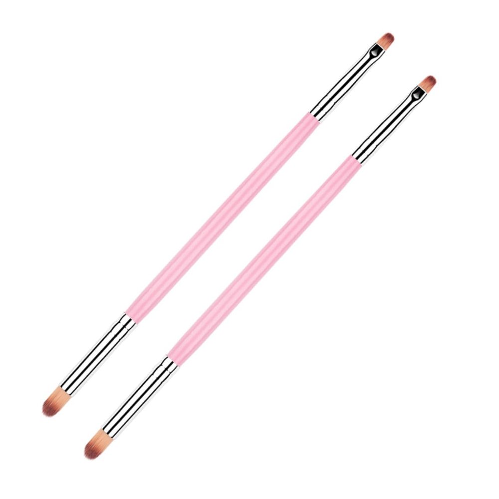 POPETPOP 2pcs Double-headed Nail Art Pen Set Versatile Gradient Nail Dye Brush for Home and Salon Use Lightweight and Durable Manicure Tool Pink