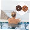 Angoily 2pcs Girls Wig Hair Donut Bun Maker Updo Hair Extension Rings Elastic Bands for Curly view 3