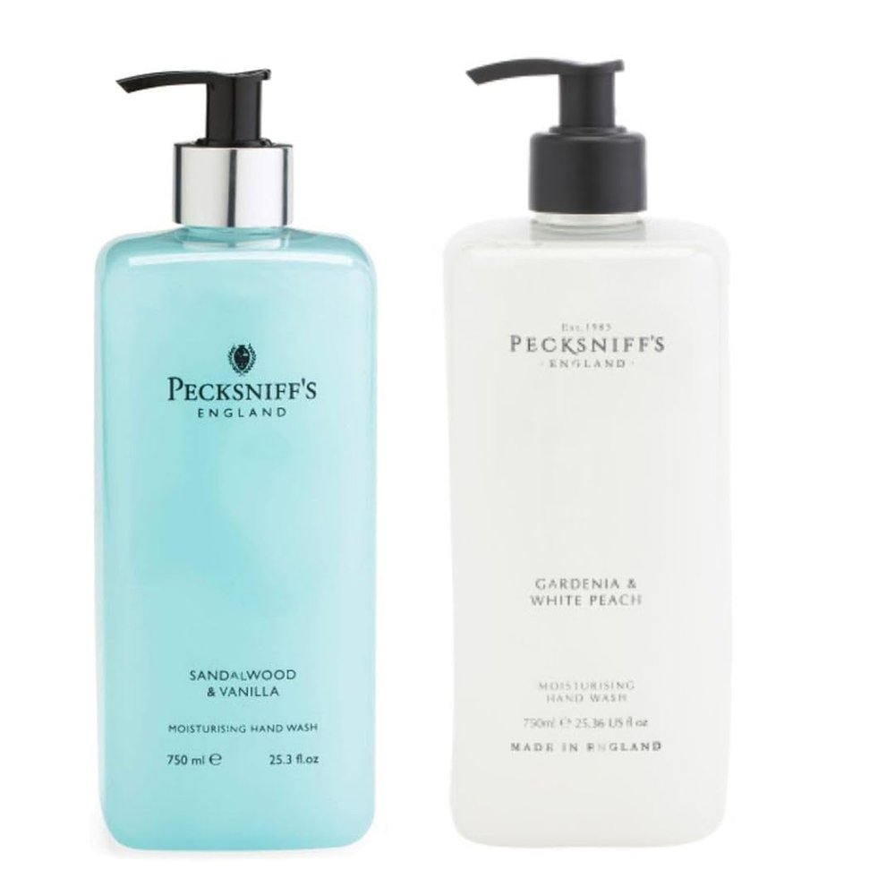 NinthAvenue Basics Hand Soap Pecksniffs: Sandalwood & Vanilla and Gardenia & White Peach 25.3 fl oz set of two