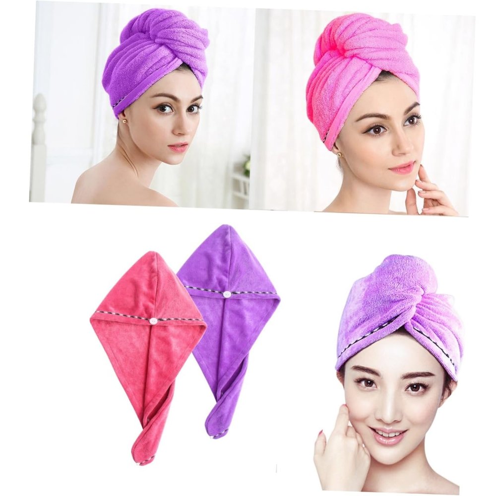 Angoily Hair Turban Wrap Ultra Lightweight Hair Drying Towel Buckle for Long Hair Home Gym Travel