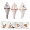 Beatifufu 3pcs Fleece Hair Drying Caps Fast Absorbent Shower Accessories for Women Hair Towel Wraps for Gym Travel Beach and Daily Use view 4