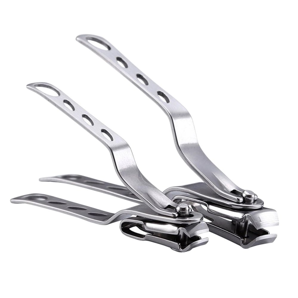 POPETPOP 2pcs Stainless Steel Nail Clippers Portable Nail Trimmer File for Home and Travel Ergonomic Design for Easy Use Includes