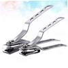 POPETPOP 2pcs Stainless Steel Nail Clippers Portable Nail Trimmer File for Home and Travel Ergonomic Design for Easy Use Includes view 2