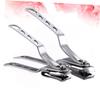 POPETPOP 2pcs Stainless Steel Nail Clippers Portable Nail Trimmer File for Home and Travel Ergonomic Design for Easy Use Includes view 3